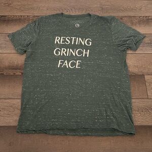 🎄Stormees Green Graphic Tee with 'Resting Grinch Face'